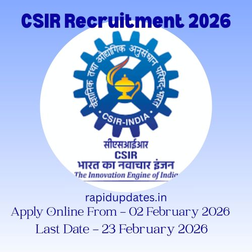 CSIR Recruitment 2026: Apply online for all-India vacancies.