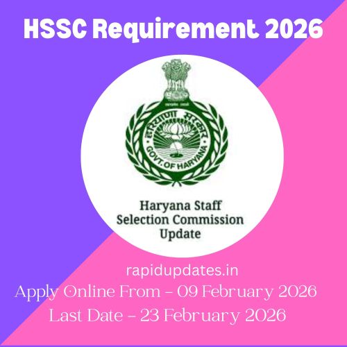 HSSC Requirement Notification 2026 Total Posts 779 Apply online and check out important dates and notifications